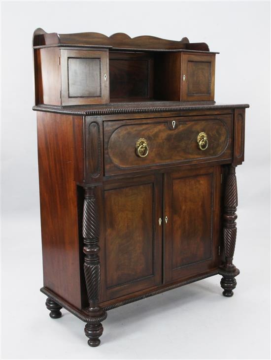 A Regency mahogany secretaire chiffonier, W.3ft 2in. D.1ft 6in. H.4ft 6in.